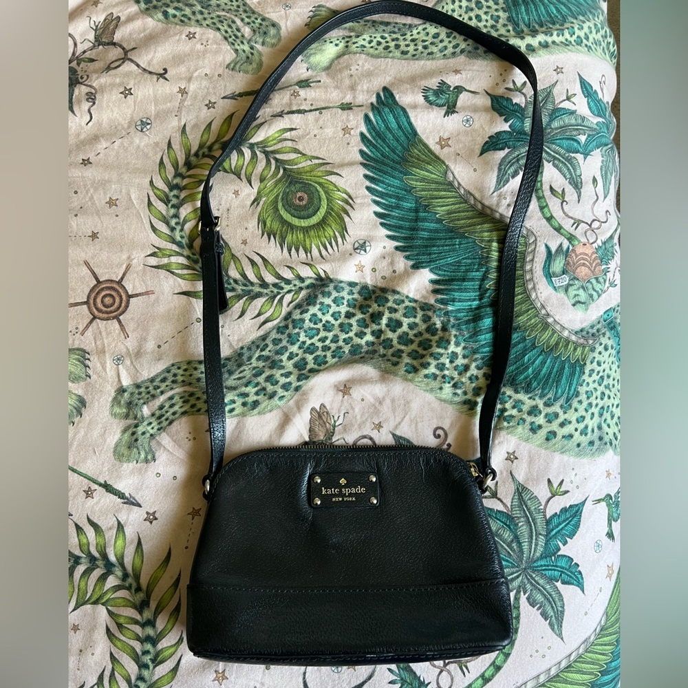 Kate Spade black leather cross body bag